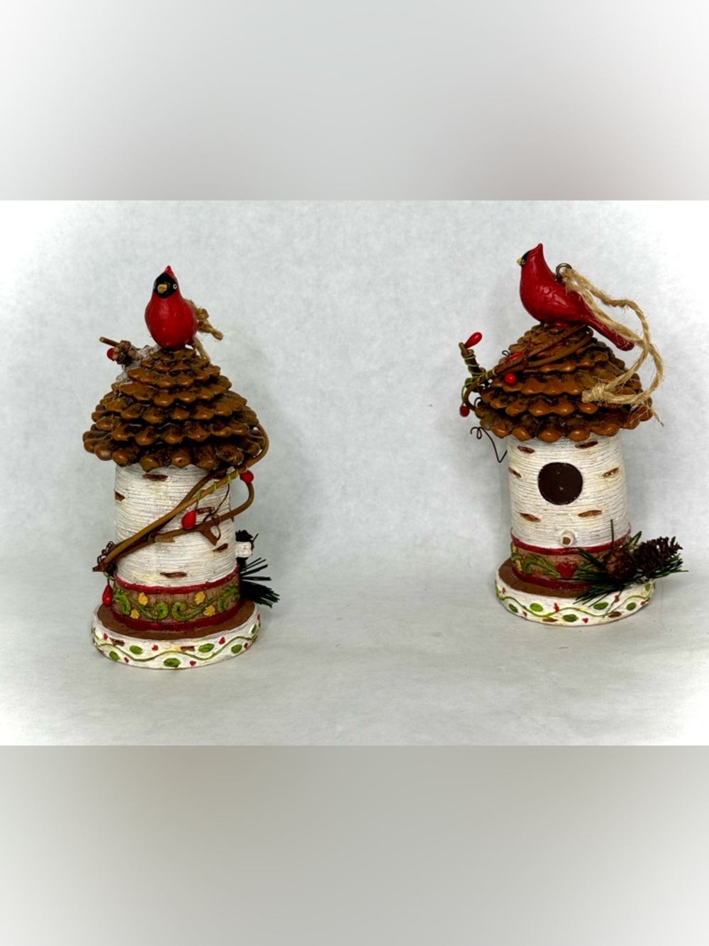 Red Robin Bird House Ornaments (2)